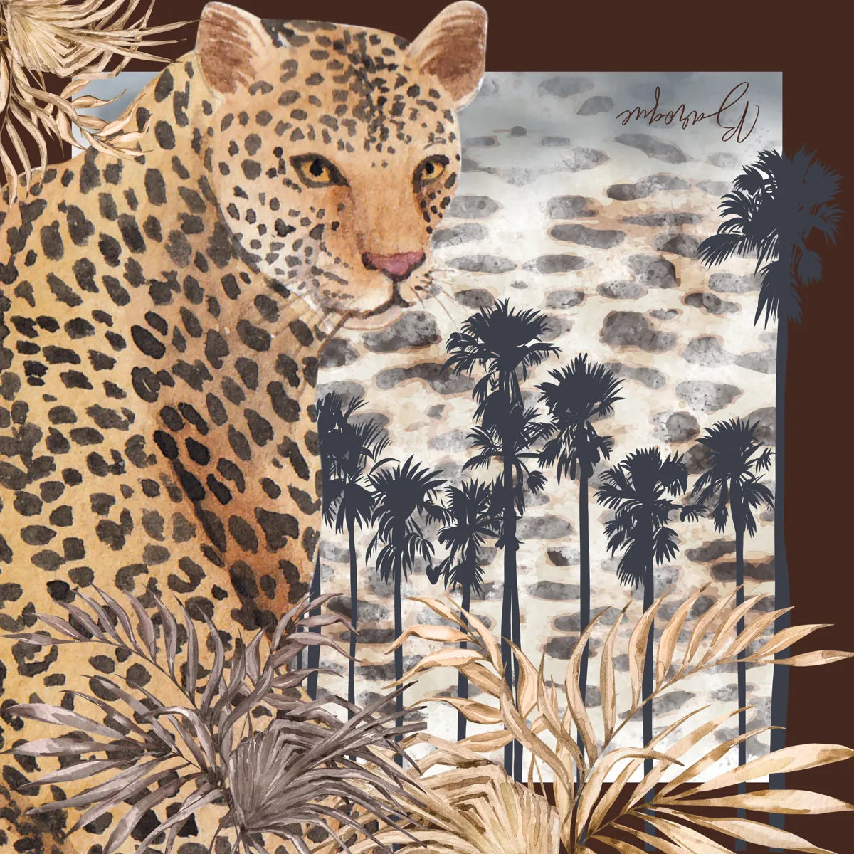 Palmy Pose Silk Scarf