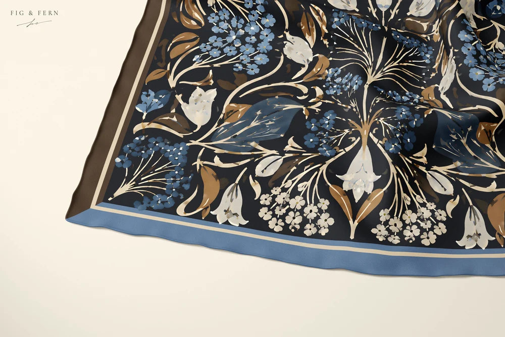 Alexandra in Oxford Tobacco Silk Scarf