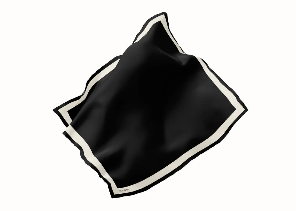 Pia Ebony Bone Silk Scarf
