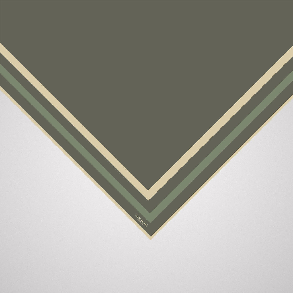 Classic Border Scarf - Olive Silk Scarf