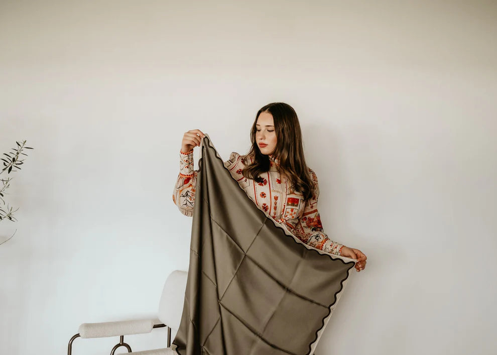 Etta Vetiver Silk Scarf