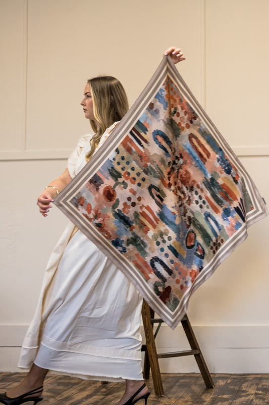 Dani in Patina Silk Scarf