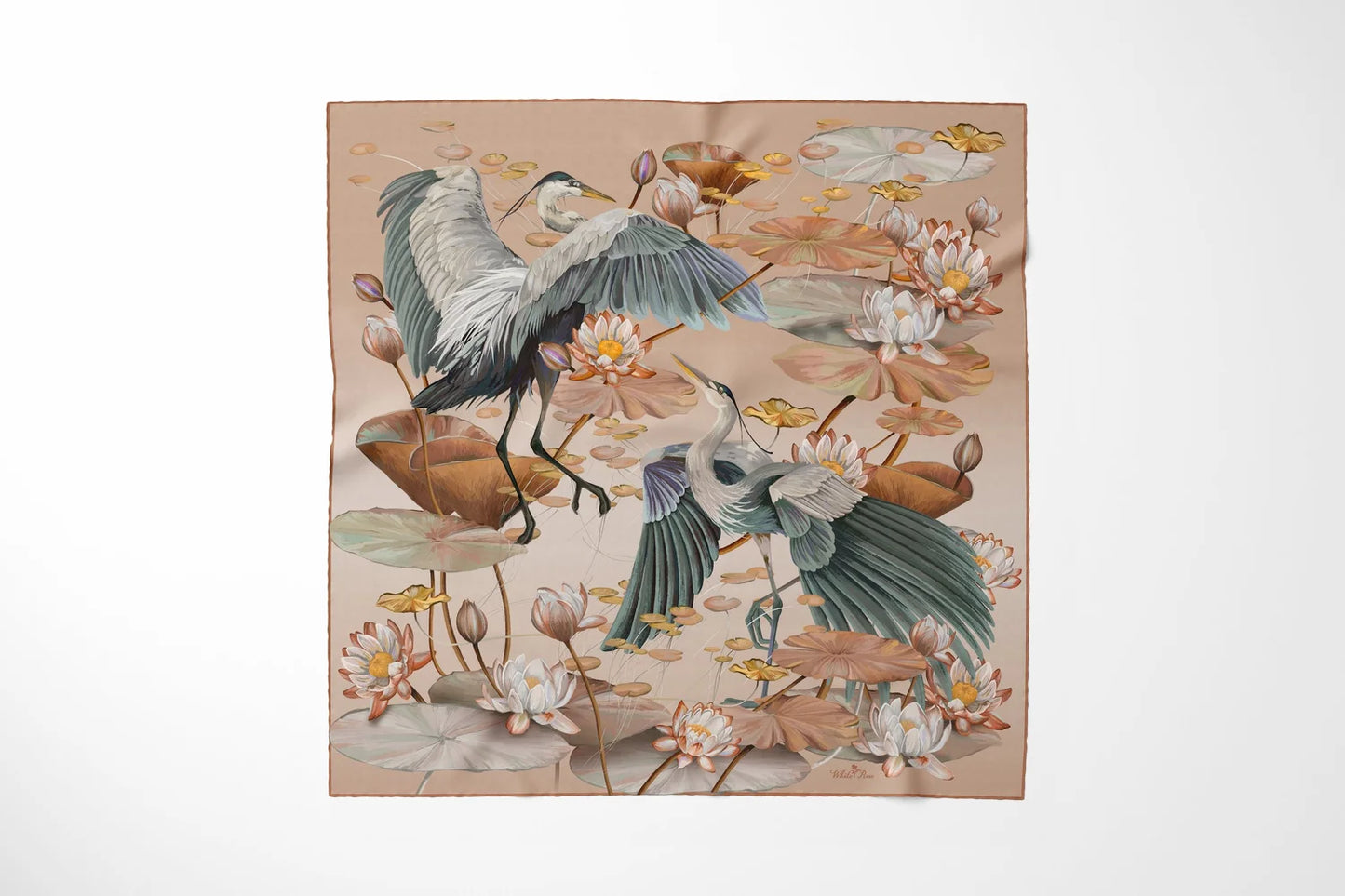 Nymphéas Clay Silk Scarf