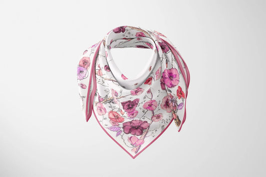 Pansy Rosa Silk Scarf