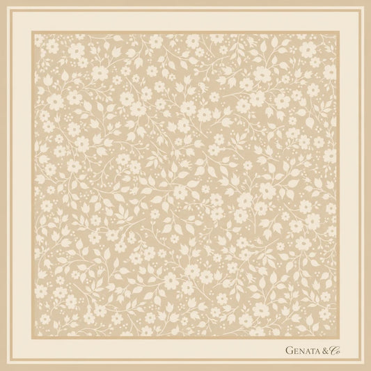 Linen Ditsy Floral Silk Scarf - 65cm