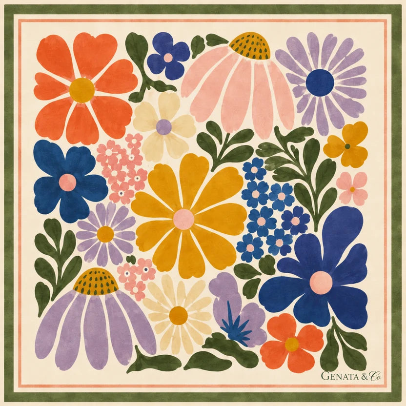Wildflower Medley Silk Scarf - 65cm
