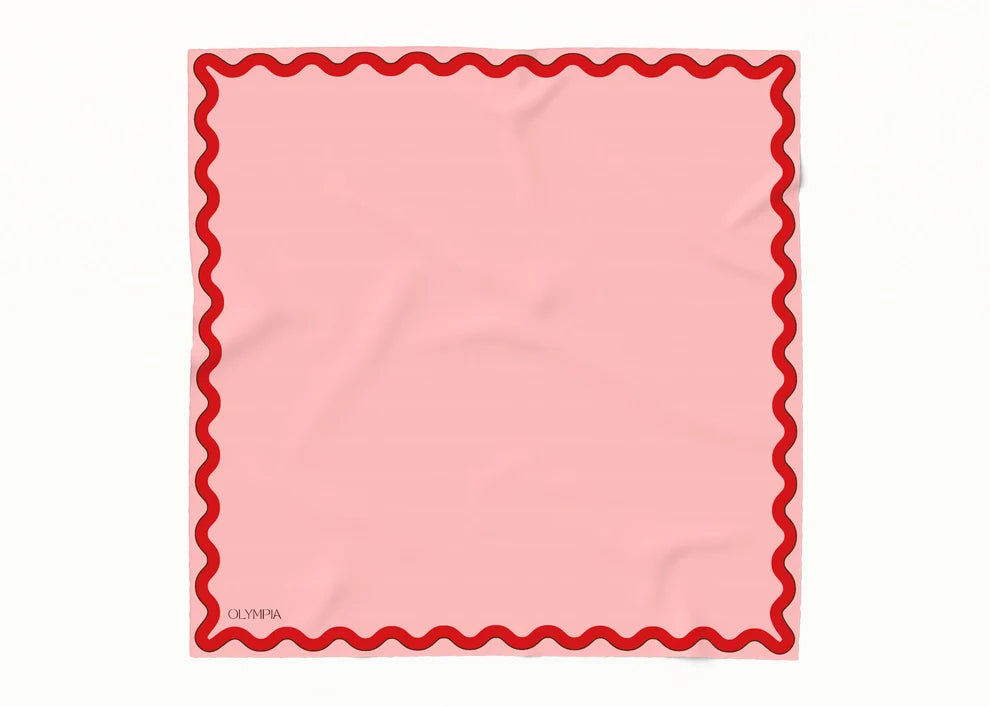Sophie Macaron/Cherry Silk Cotton Girls Scarf
