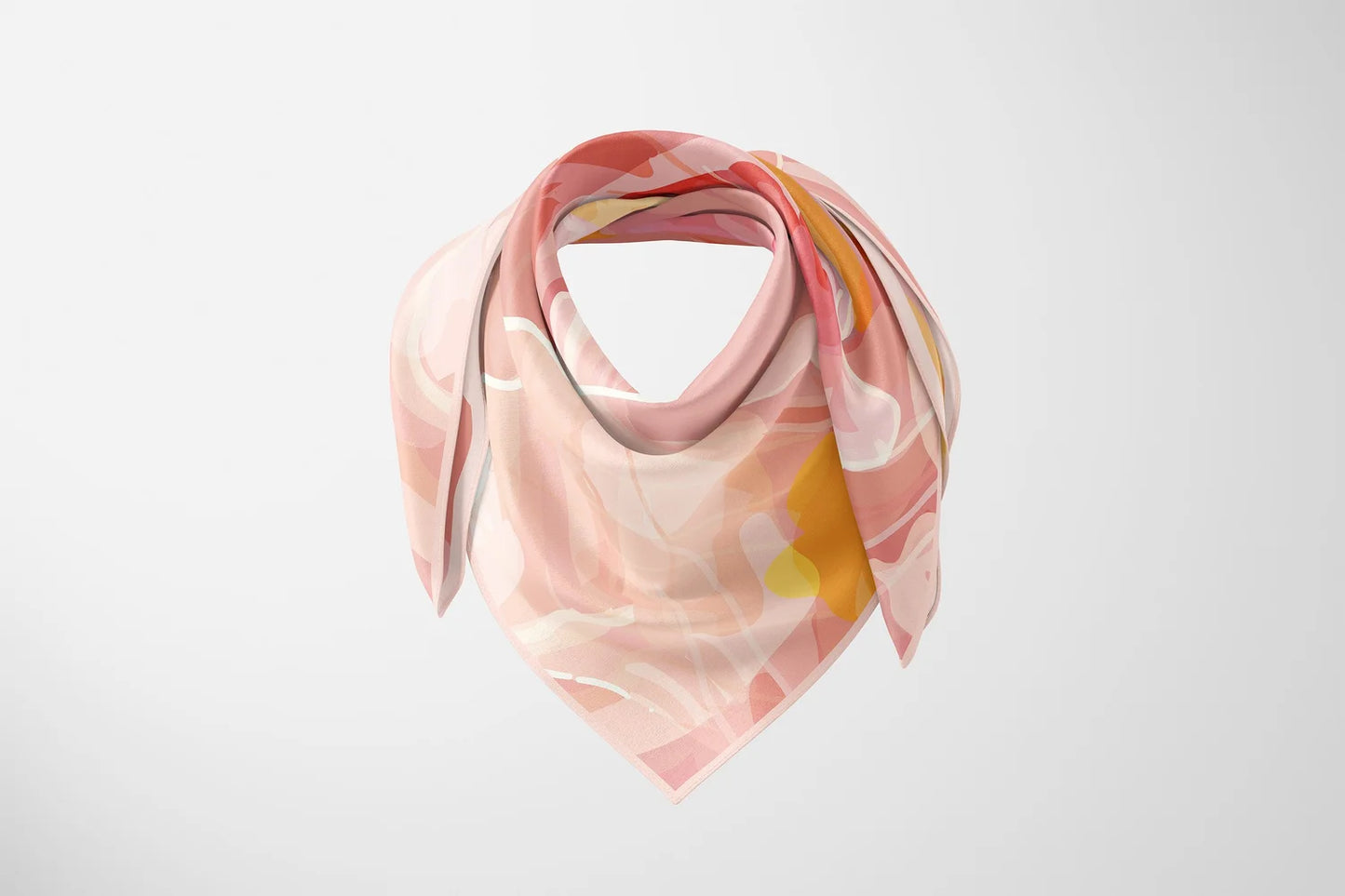 Tulip Coral Silk Scarf
