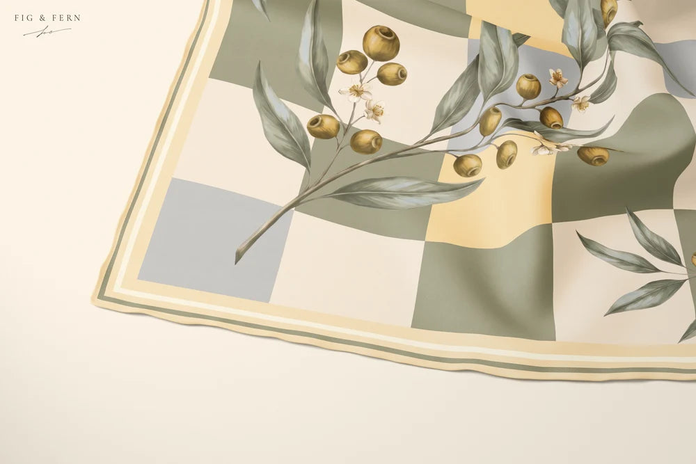 Valentina in Sage Linen Silk Scarf