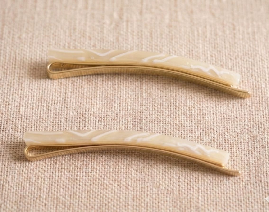 Hair Slides - Cream Pearl