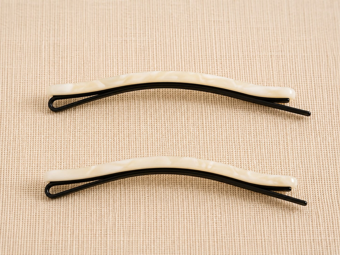 Hair Slides Long - Cream Pearl