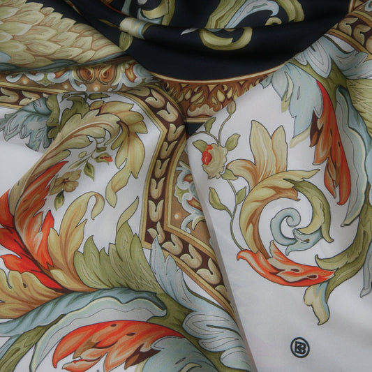 Delphine Snow White Silk Scarf