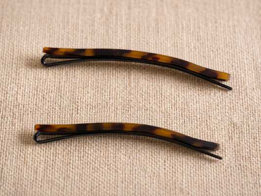 Hair Slides Long - Tortoiseshell