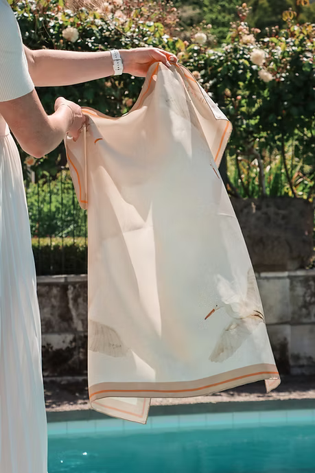 Egret Blush Silk Scarf