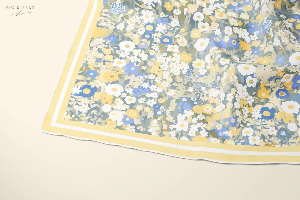 Macey in Butter Bloom Silk Scarf