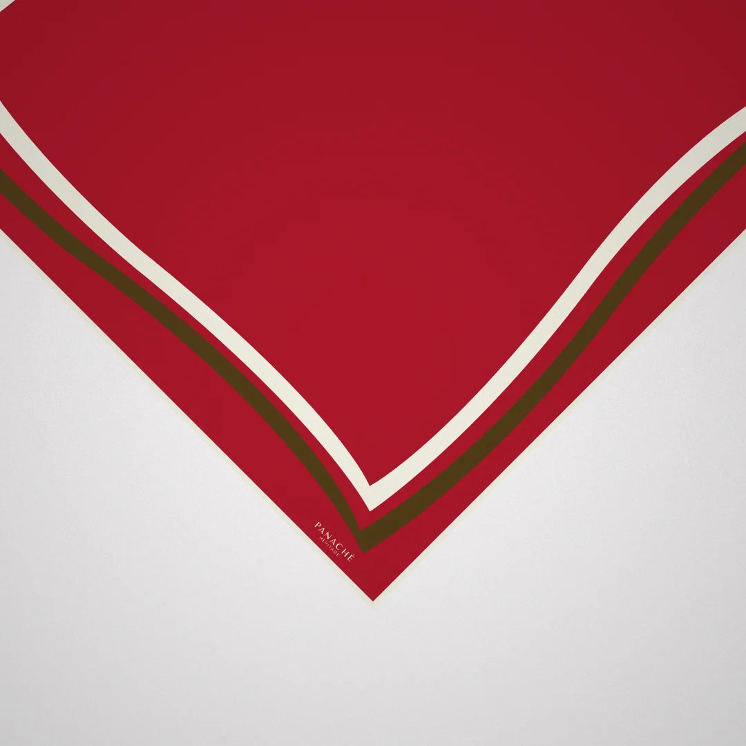 Classique Red & Brown Silk Scarf