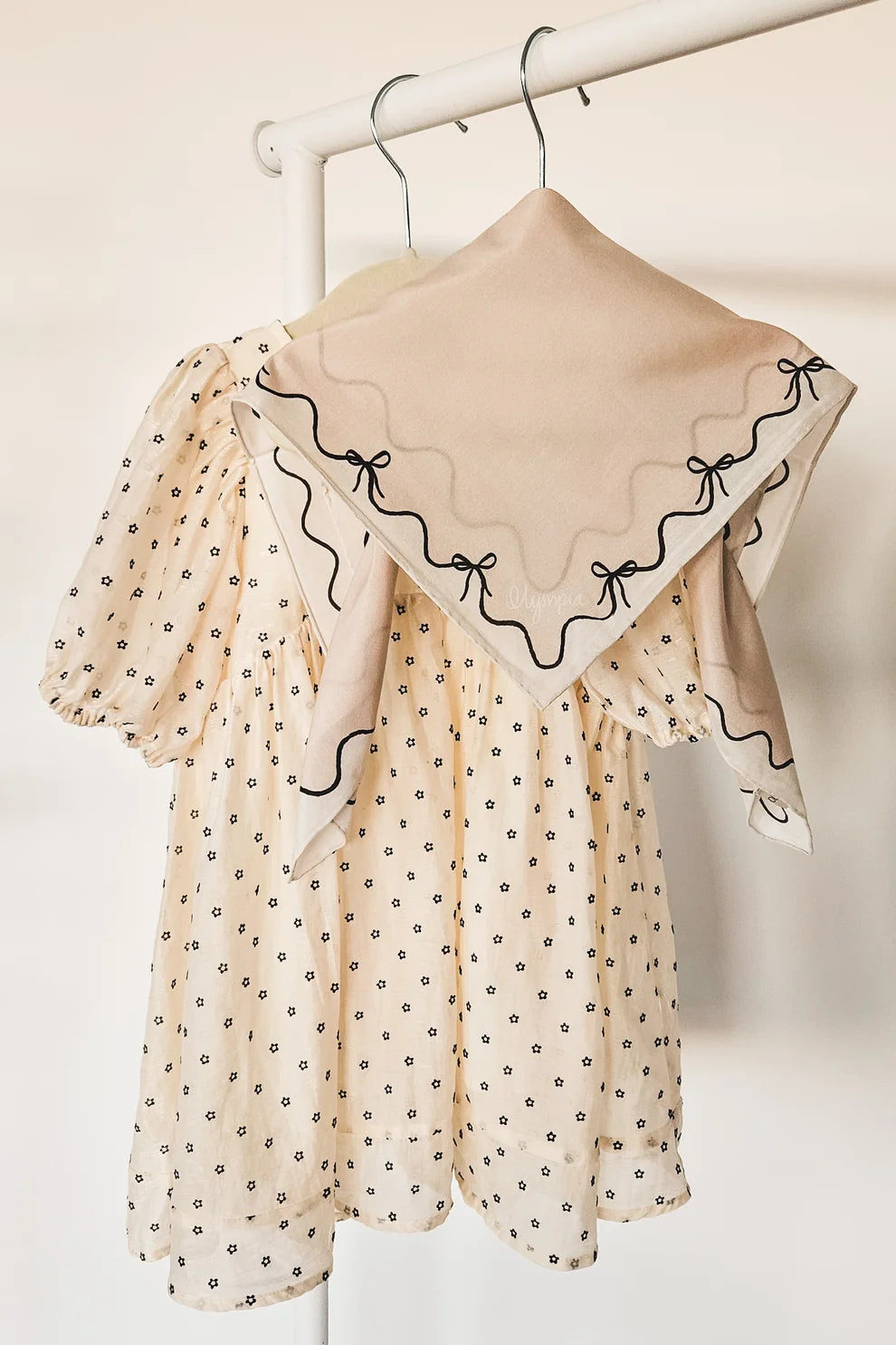 Emilia Bow Shell Silk Cotton Girls Scarf