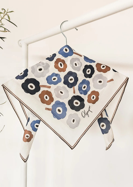 Amelie Denim Dusk SIlk Cotton Girls Scarf