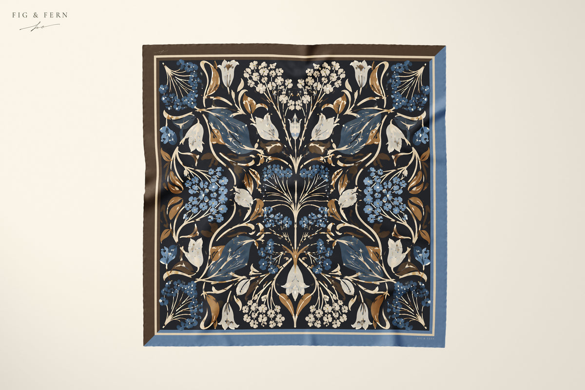 Alexandra in Oxford Tobacco Silk Scarf