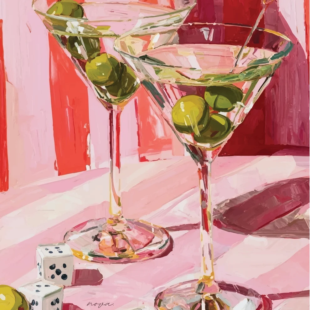 Martini Style Silk Scarf
