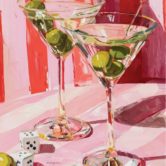 Martini Style Silk Scarf