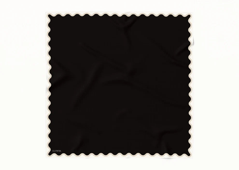 Etta Black Truffle Silk Scarf