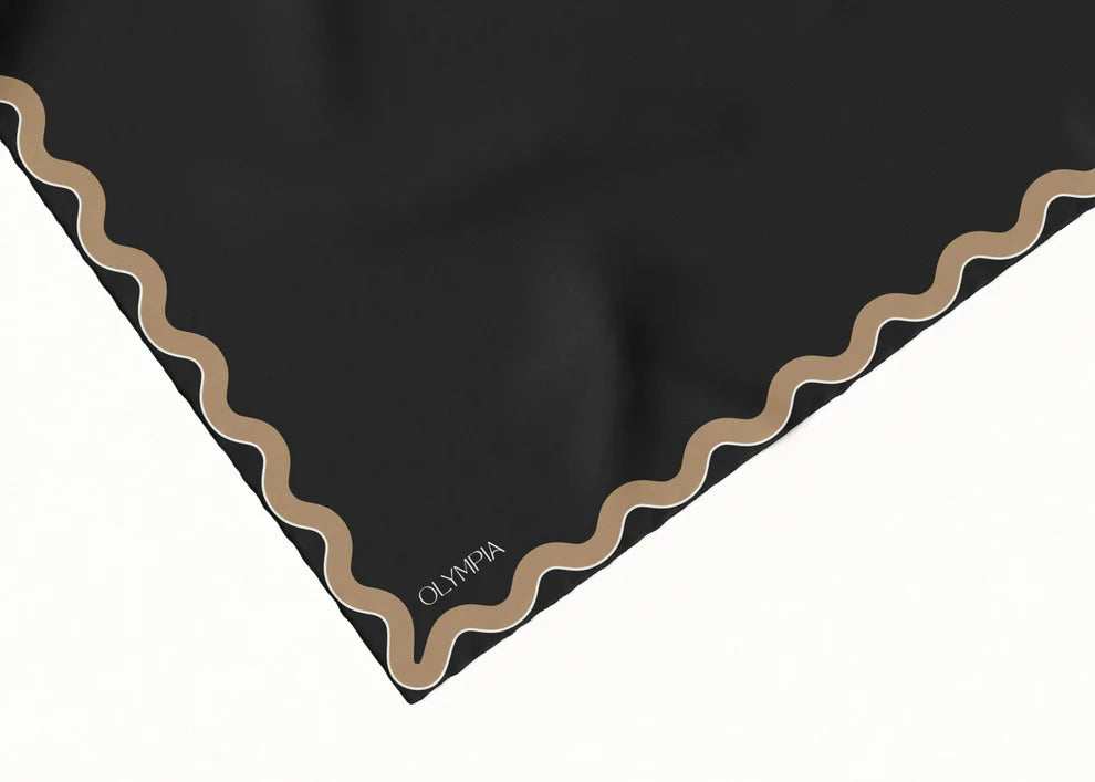Sophie Coal Latte Silk Scarf