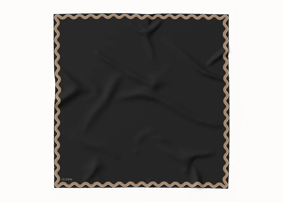 Sophie Coal Latte Silk Scarf