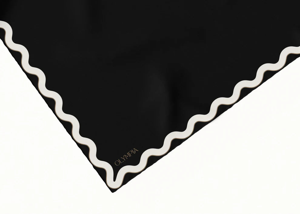 Sophie Ebony Coconut Milk Silk Scarf