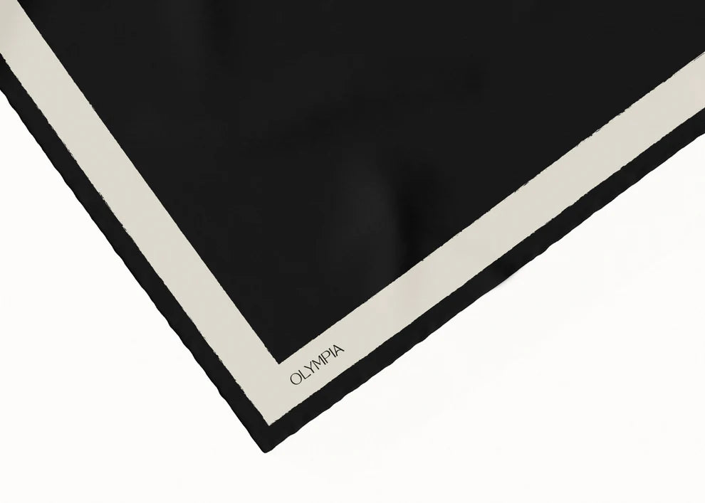 Pia Ebony Bone Silk Scarf
