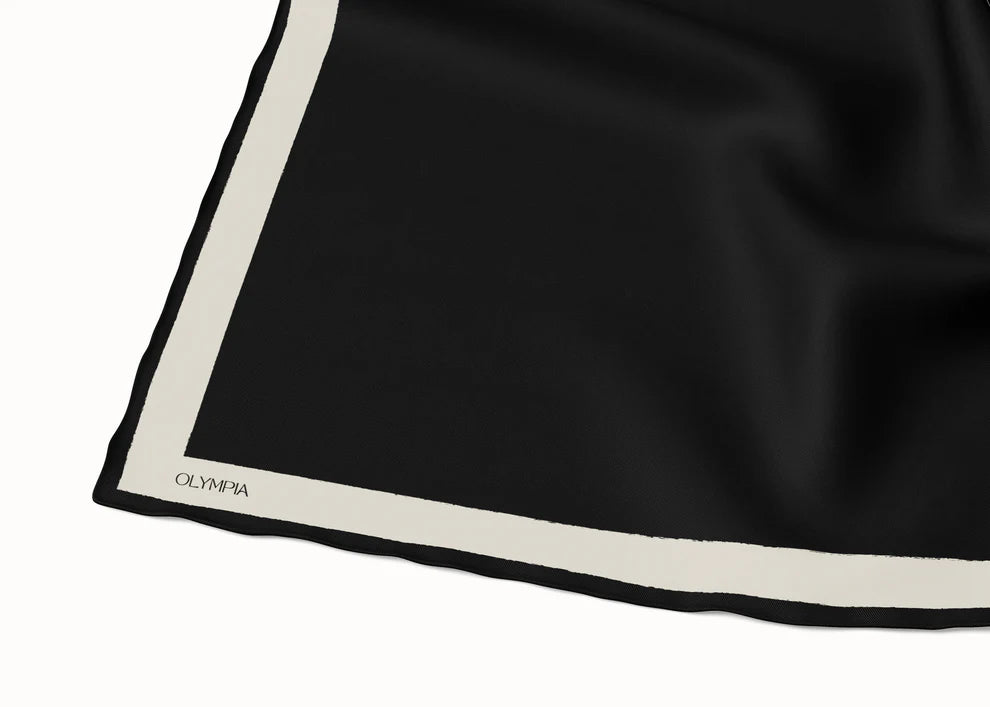 Pia Ebony Bone Silk Scarf