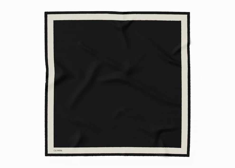 Pia Ebony Bone Silk Scarf