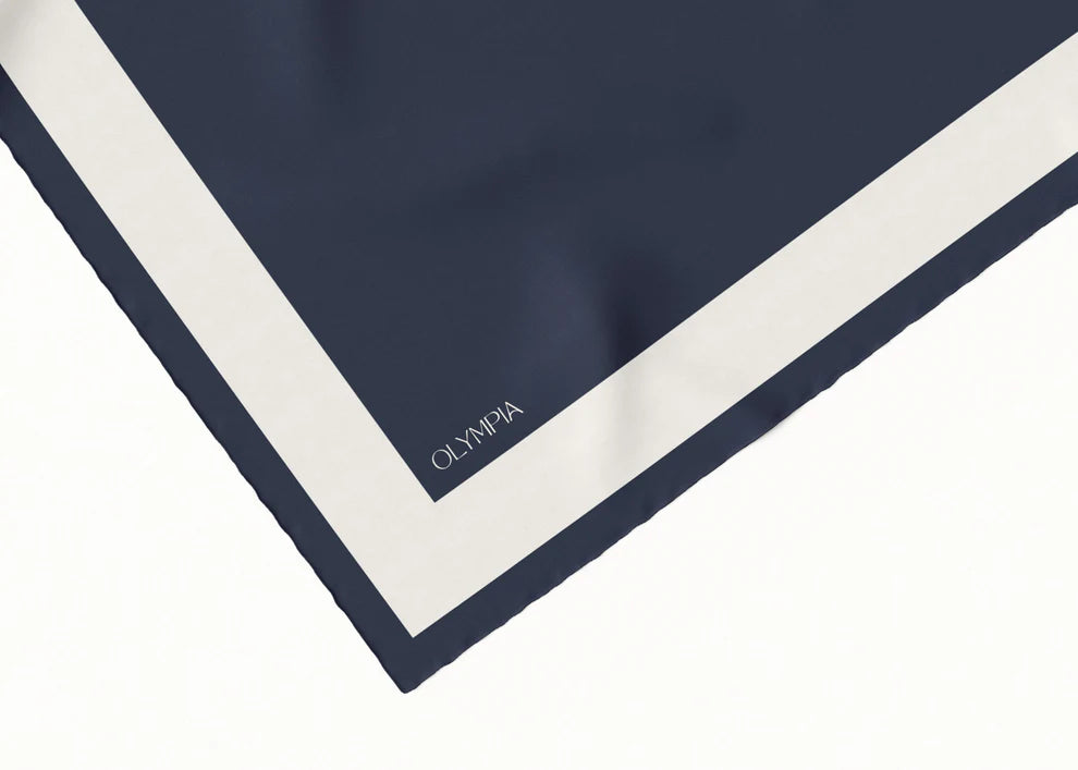 Imelda Admiral Snow White Silk Scarf