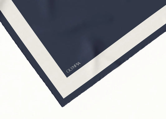 Imelda Admiral Snow White Silk Scarf
