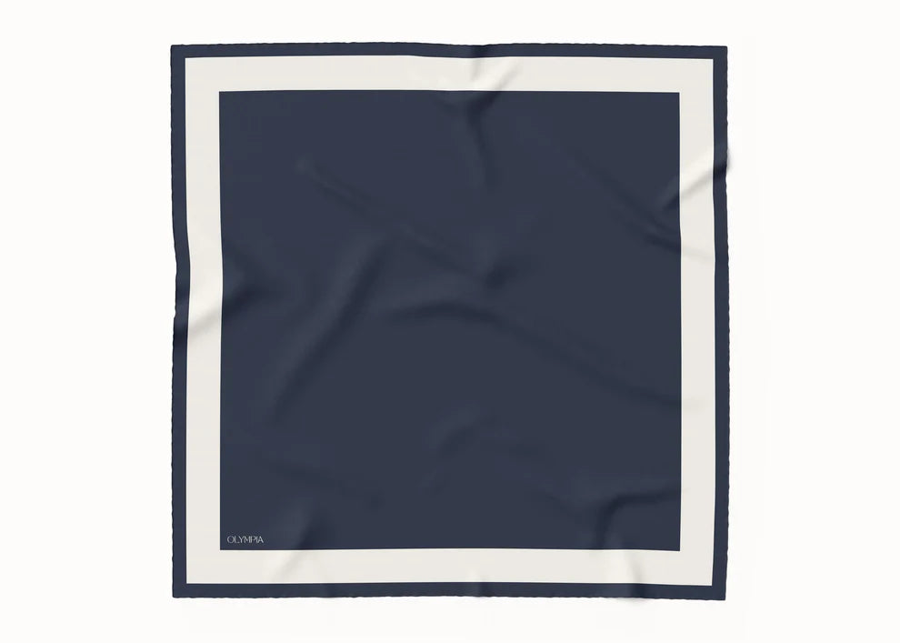 Imelda Admiral Snow White Silk Scarf