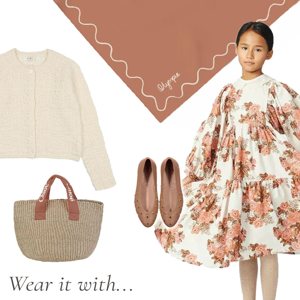 Emilia Copper Clay Silk Cotton Girls Scarf