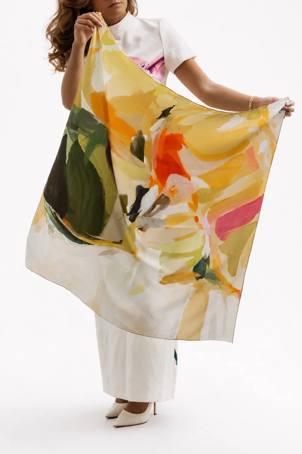 Abstract in Spring Silk Scarf