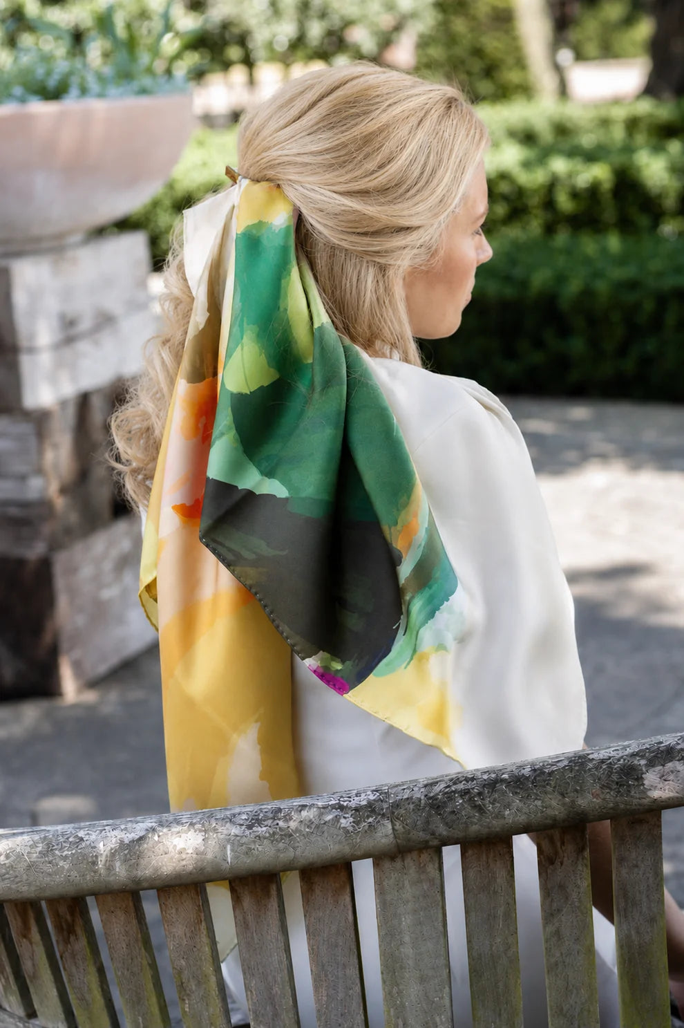 Abstract in Spring Silk Scarf