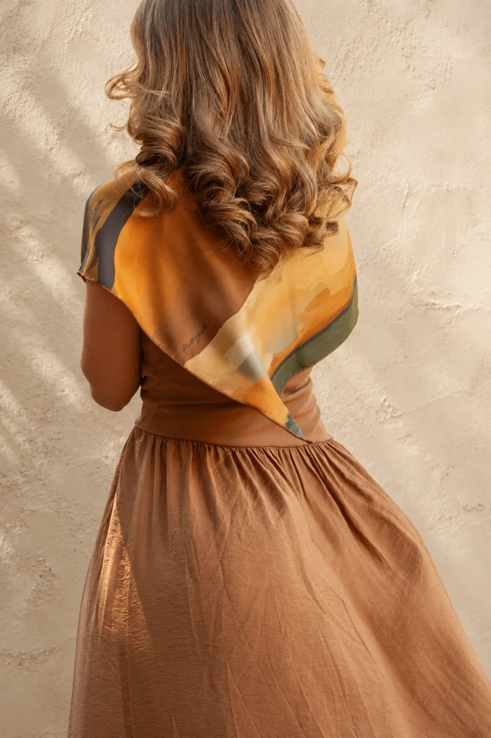 Sable & Tan Silk Scarf