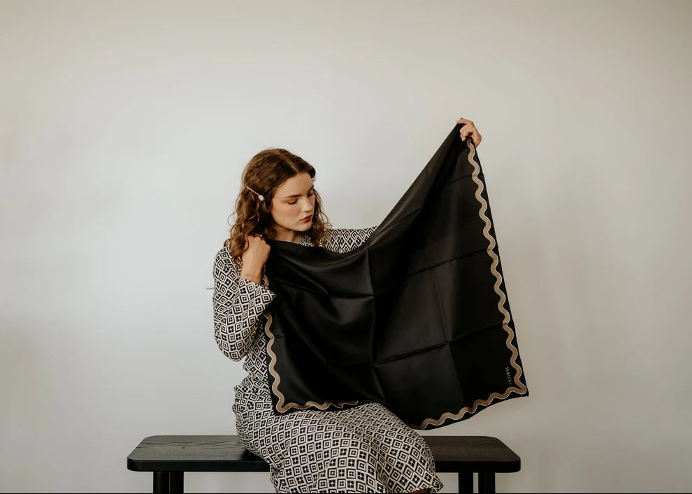 Sophie Ebony Bronze Silk Scarf