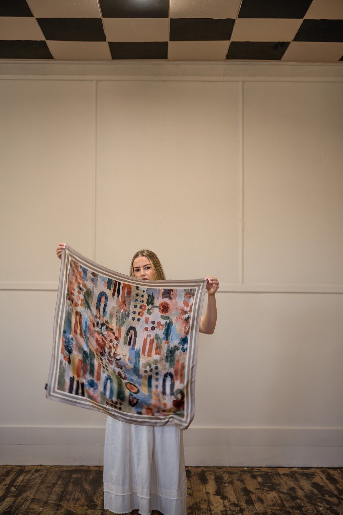 Dani in Patina Silk Scarf