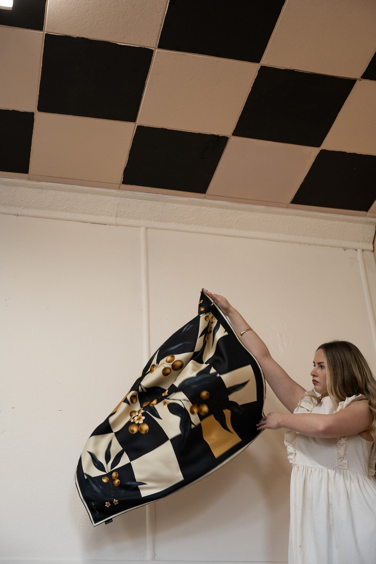 Valentina in Onyx Oat Silk Scarf