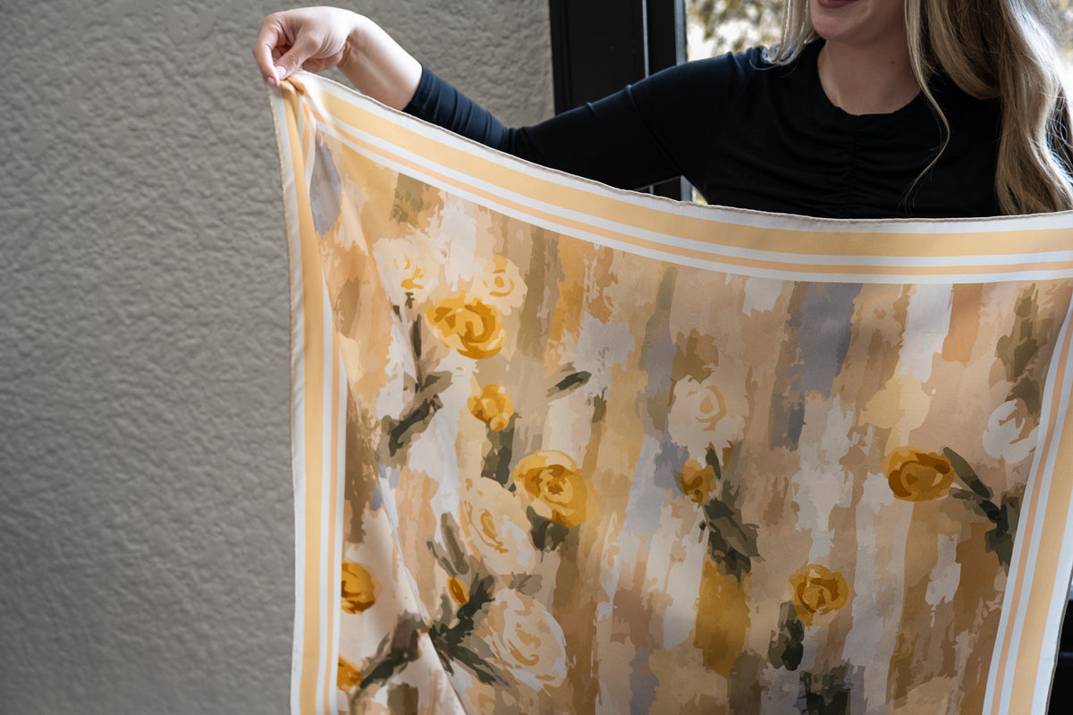 Tamar in Golden Wattle Silk Scarf