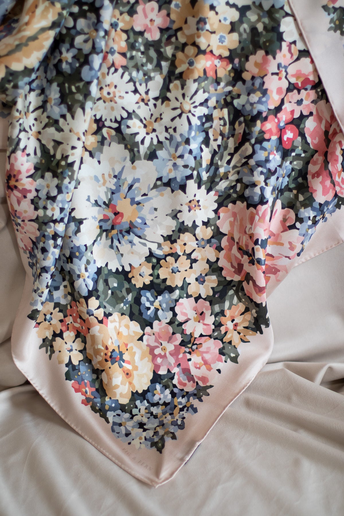 Mae in Powder Rose Silk Scarf