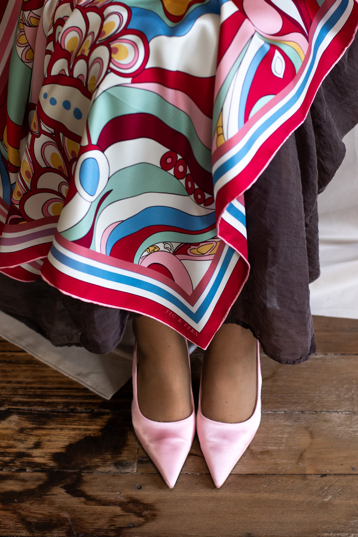 Aria in Cerise Silk Scarf