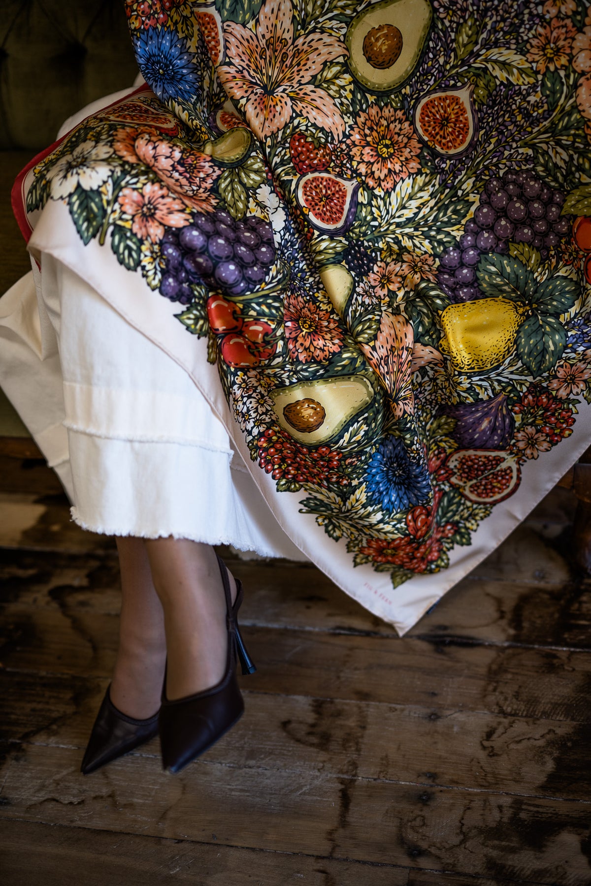 Blanche in Camellia Rose Silk Scarf