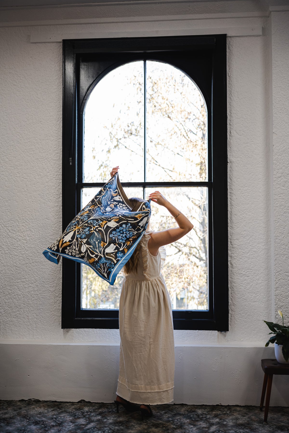 Alexandra in Oxford Tobacco Silk Scarf