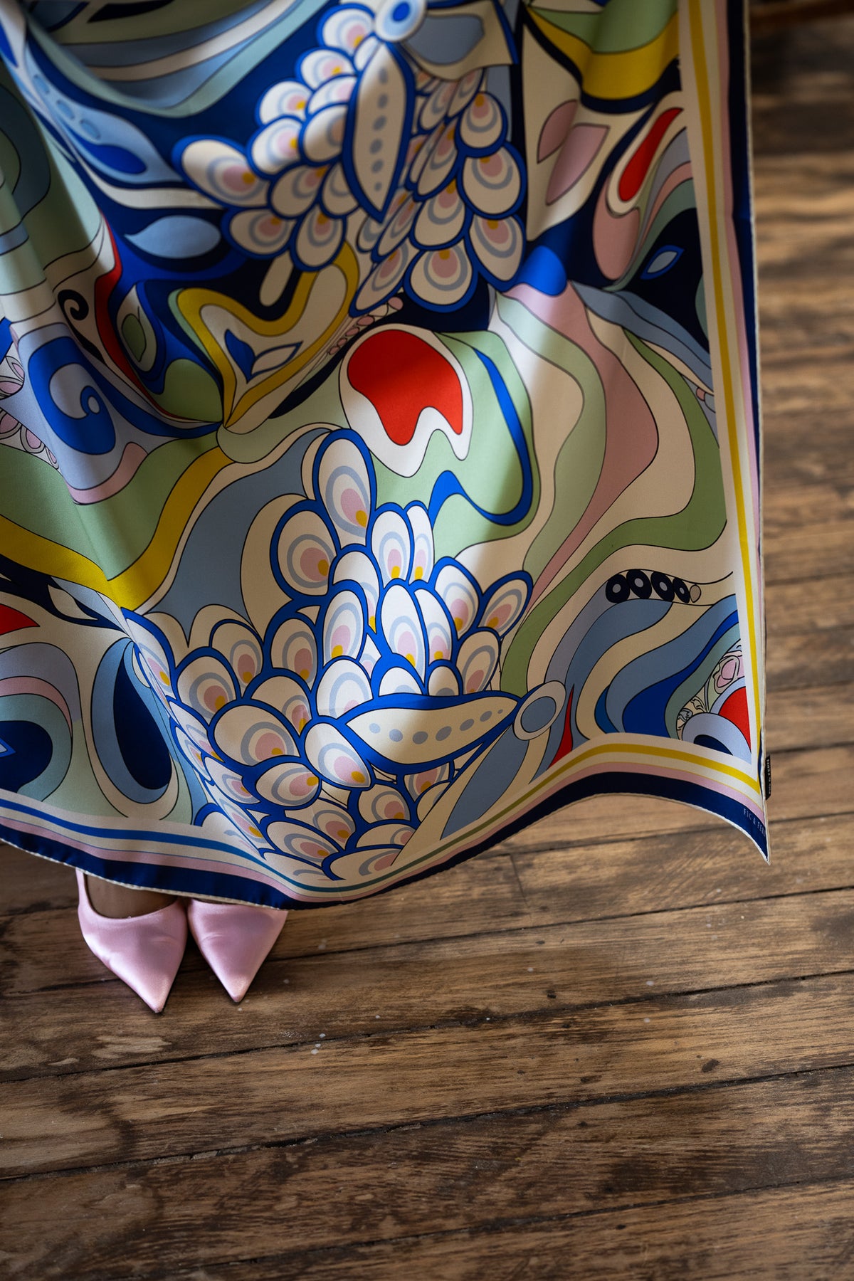 Aria in Blue Riviera Silk Scarf