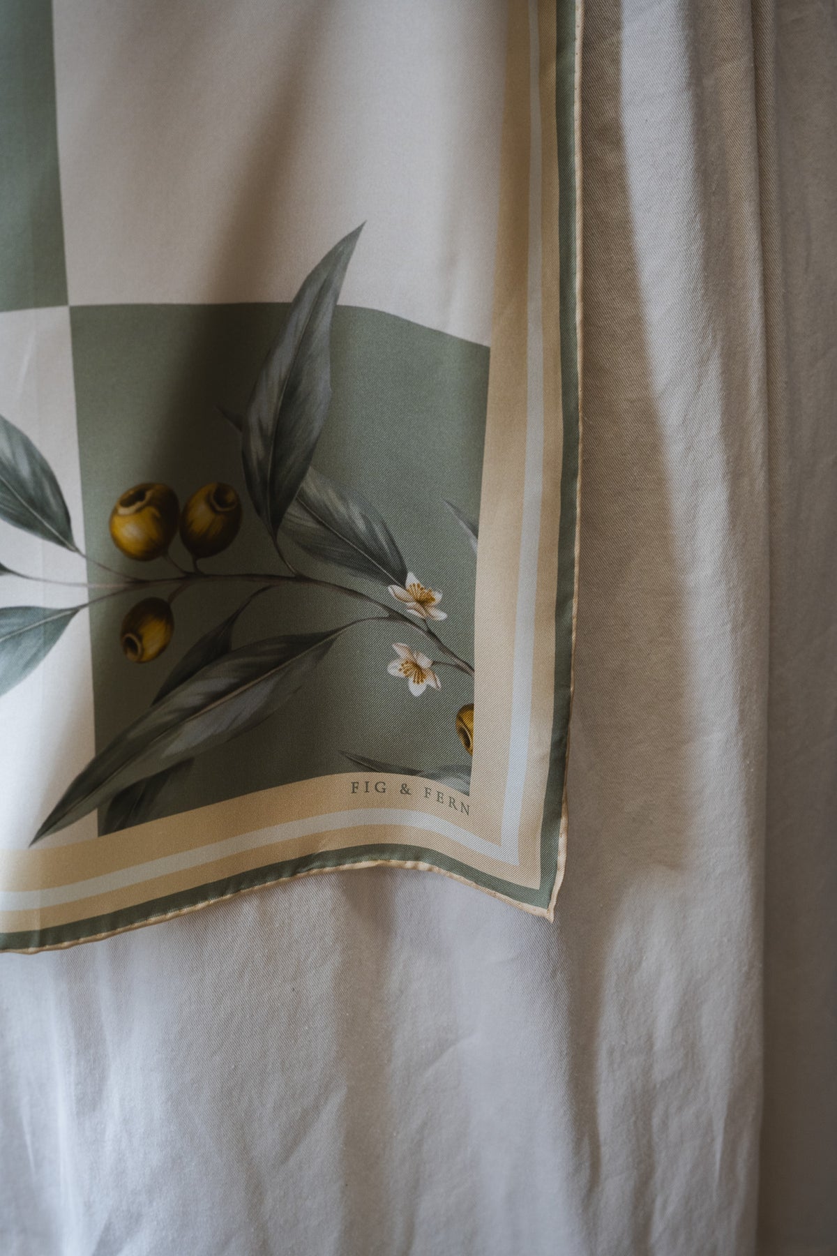 Valentina in Sage Linen Silk Scarf