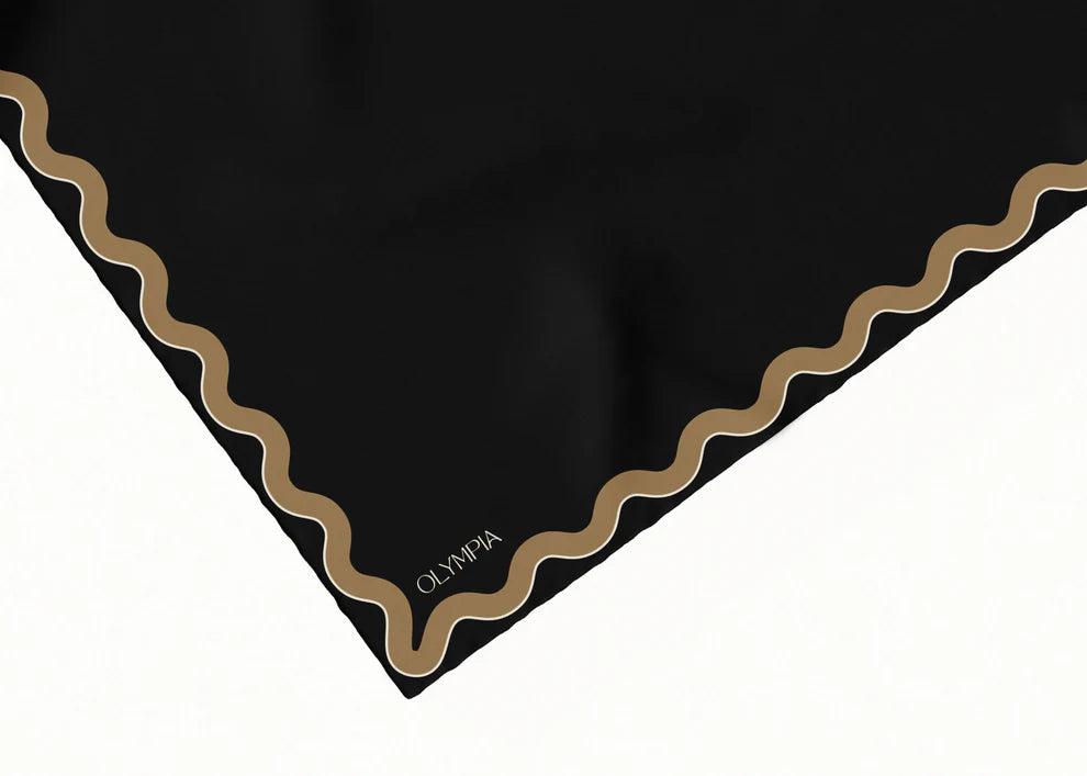Sophie Ebony Gold Silk Scarf